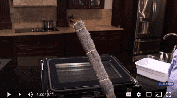 clean in between glass oven door